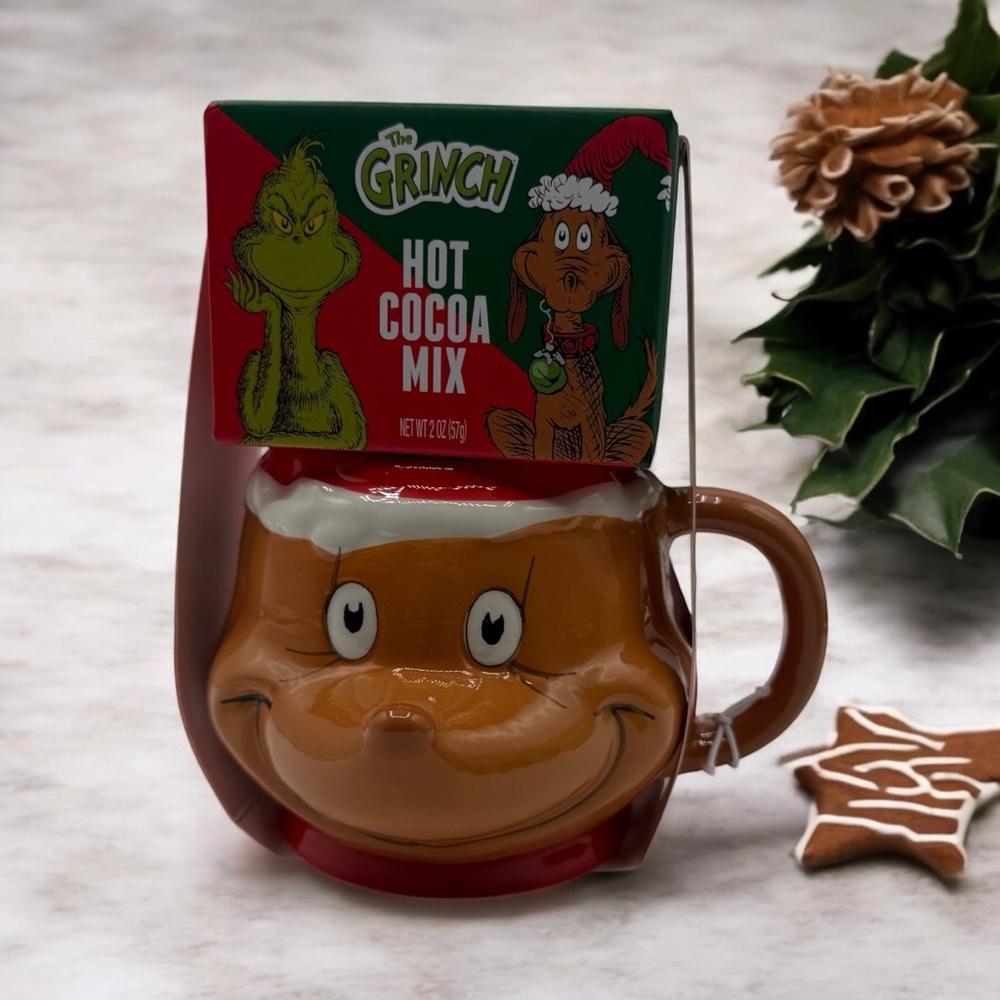 MAX THE DOG GRINCH HOT COCOA MUG SET – TEN ACRE GIFTS 2024 NEW IN BOX